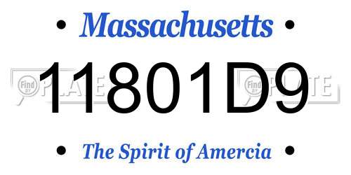 11801D9 Massachusetts License Plate
