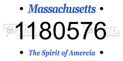 1180576 Massachusetts License Plate
