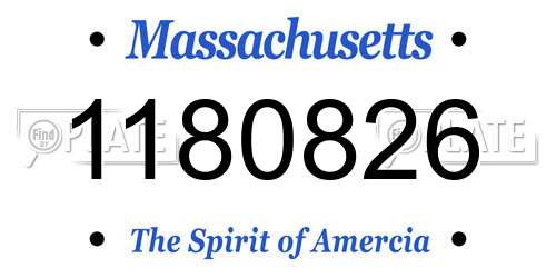 1180826 Massachusetts License Plate