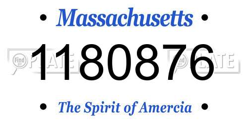 1180876 Massachusetts License Plate