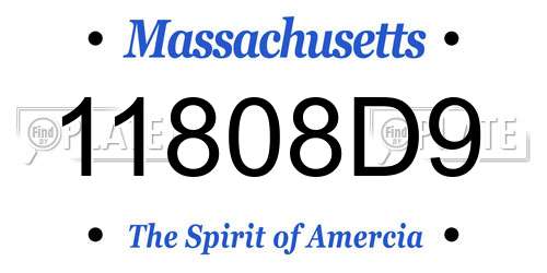 11808D9 Massachusetts License Plate