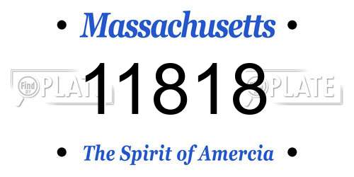 11818 Massachusetts License Plate