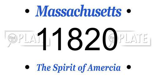 11820 Massachusetts License Plate
