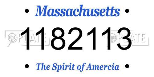 1182113 Massachusetts License Plate
