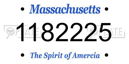 1182225 Massachusetts License Plate