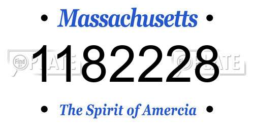 1182228 Massachusetts License Plate