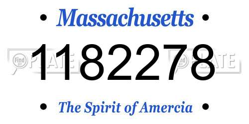 1182278 Massachusetts License Plate