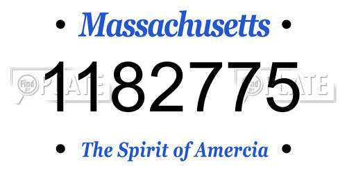 1182775 Massachusetts License Plate