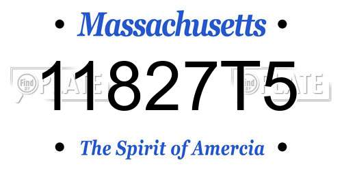 11827T5 Massachusetts License Plate