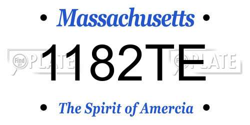 1182TE Massachusetts License Plate