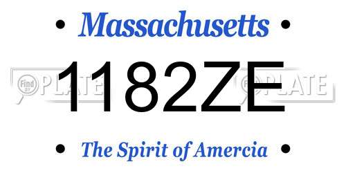 1182ZE Massachusetts License Plate