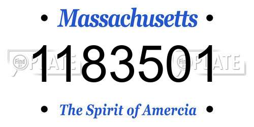1183501 Massachusetts License Plate