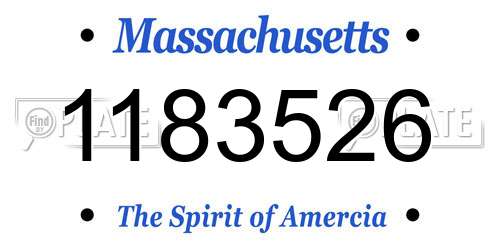 1183526 Massachusetts License Plate