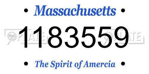 1183559 Massachusetts License Plate