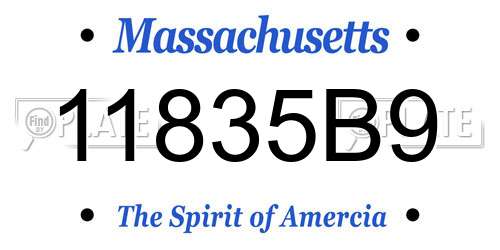11835B9 Massachusetts License Plate
