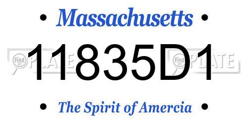 11835D1 Massachusetts License Plate
