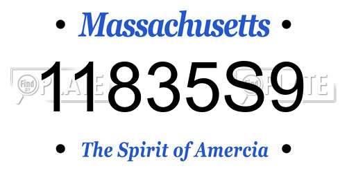 11835S9 Massachusetts License Plate