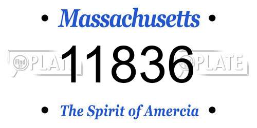 11836 Massachusetts License Plate