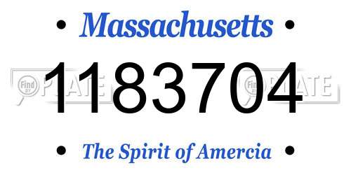 1183704 Massachusetts License Plate