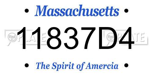 11837D4 Massachusetts License Plate