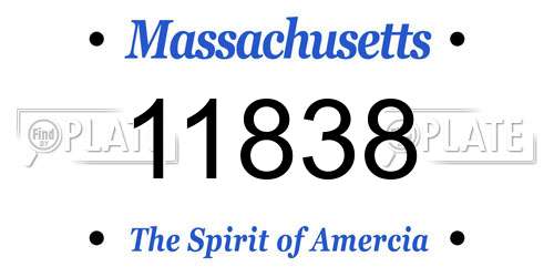 11838 Massachusetts License Plate