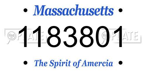 1183801 Massachusetts License Plate