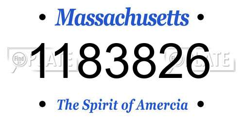 1183826 Massachusetts License Plate
