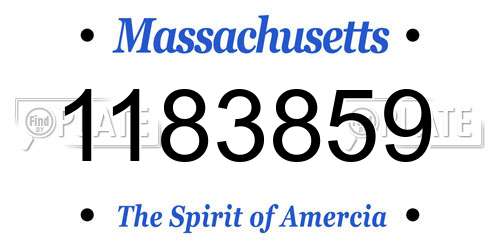 1183859 Massachusetts License Plate