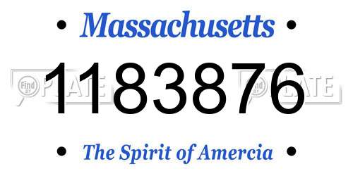 1183876 Massachusetts License Plate