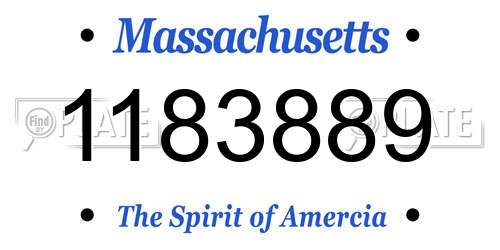 1183889 Massachusetts License Plate