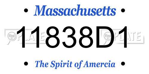 11838D1 Massachusetts License Plate
