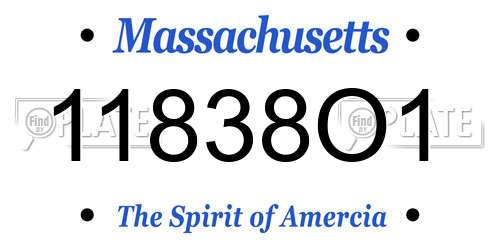 11838O1 Massachusetts License Plate