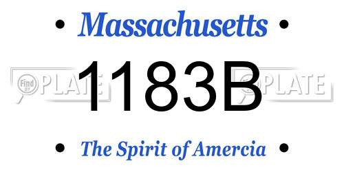 1183B Massachusetts License Plate