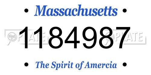 1184987 Massachusetts License Plate