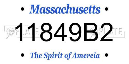 11849B2 Massachusetts License Plate