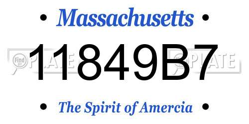 11849B7 Massachusetts License Plate