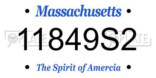 11849S2 Massachusetts License Plate