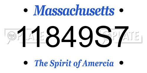 11849S7 Massachusetts License Plate