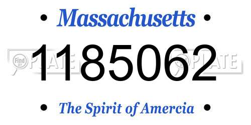 1185062 Massachusetts License Plate