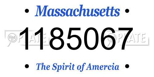 1185067 Massachusetts License Plate
