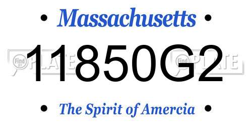 11850G2 Massachusetts License Plate