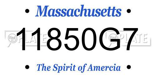 11850G7 Massachusetts License Plate