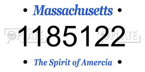 1185122 Massachusetts License Plate