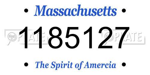 1185127 Massachusetts License Plate