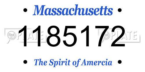 1185172 Massachusetts License Plate