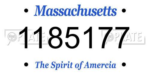 1185177 Massachusetts License Plate
