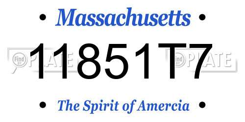 11851T7 Massachusetts License Plate
