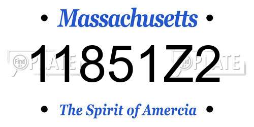 11851Z2 Massachusetts License Plate