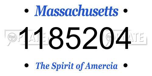 1185204 Massachusetts License Plate