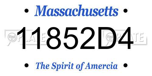 11852D4 Massachusetts License Plate